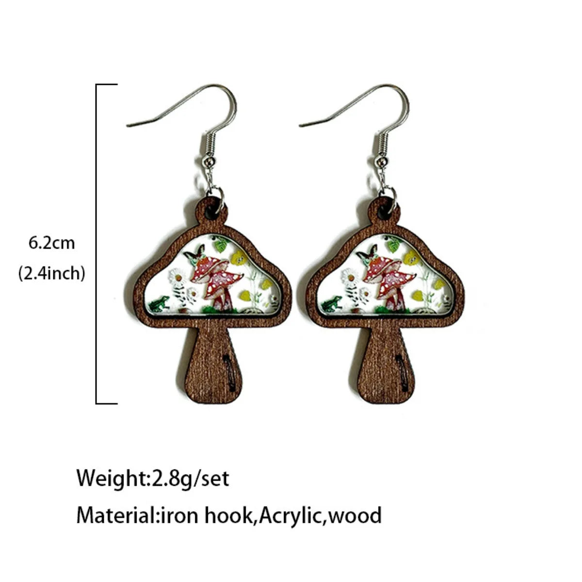 Sweet Wooden 🍄 Mushroom 🍄 Earrings