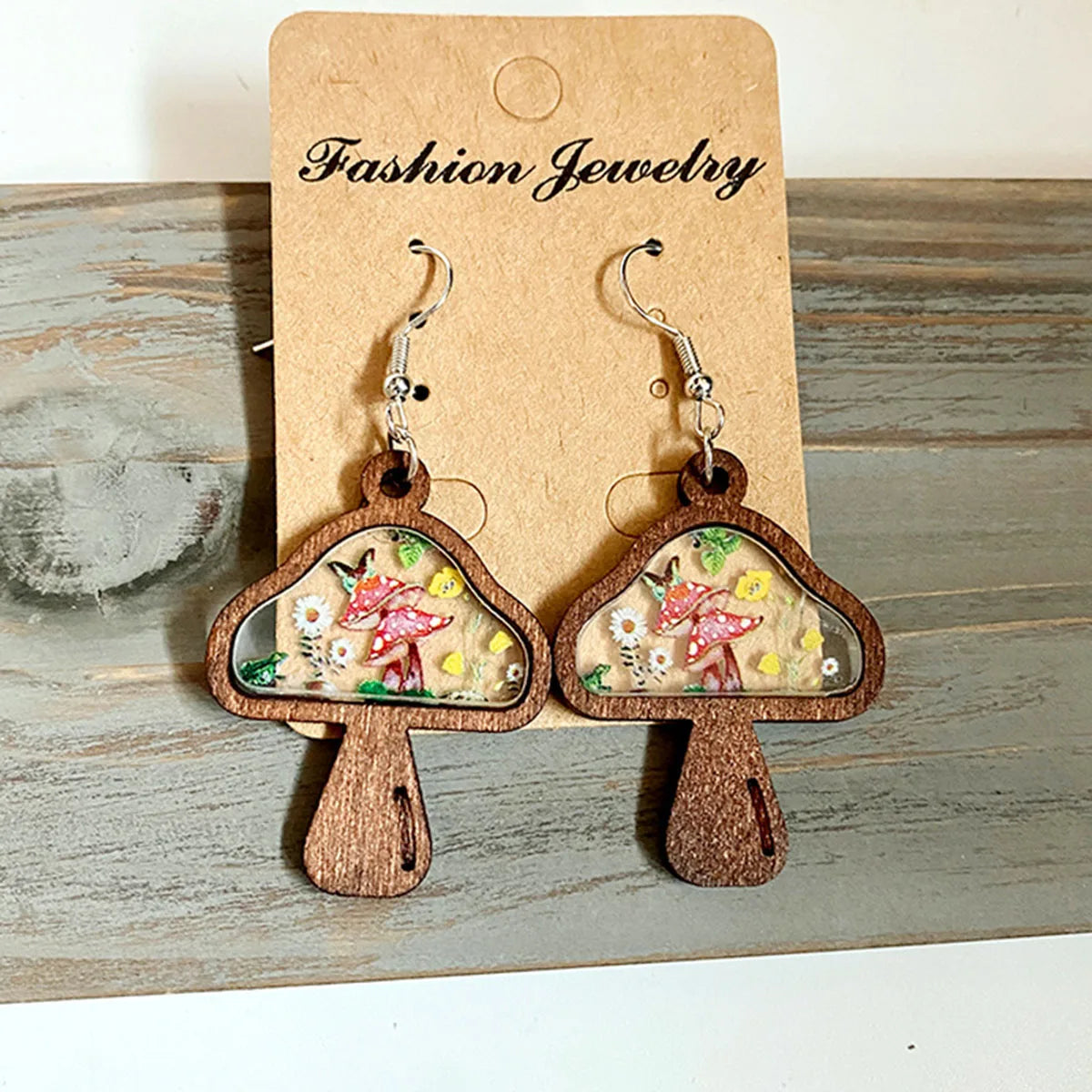 Sweet Wooden 🍄 Mushroom 🍄 Earrings