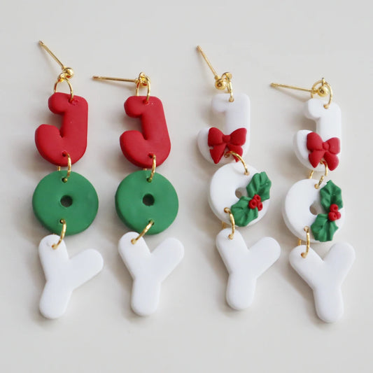 Christmas JOY Dangle Earrings