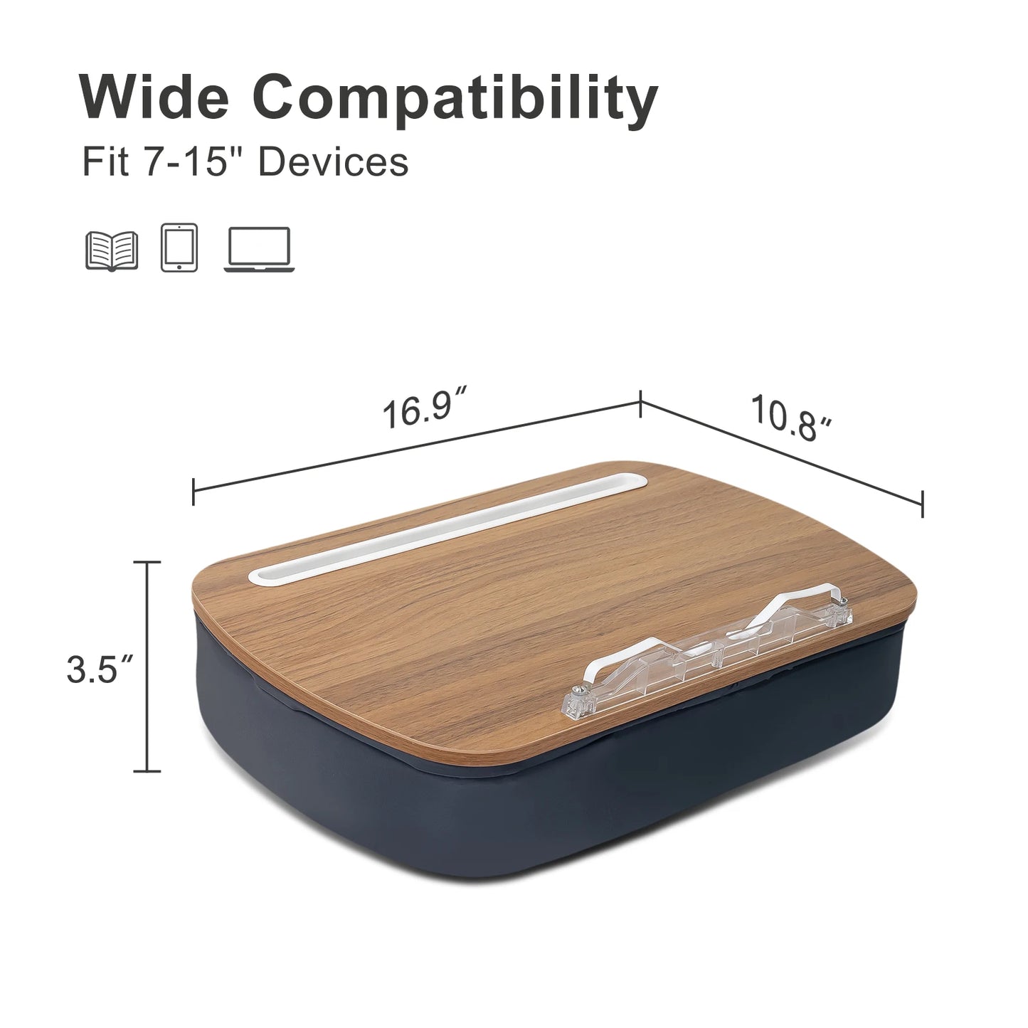 Adjustable Wooden Tablet and Laptop Pillow Stand