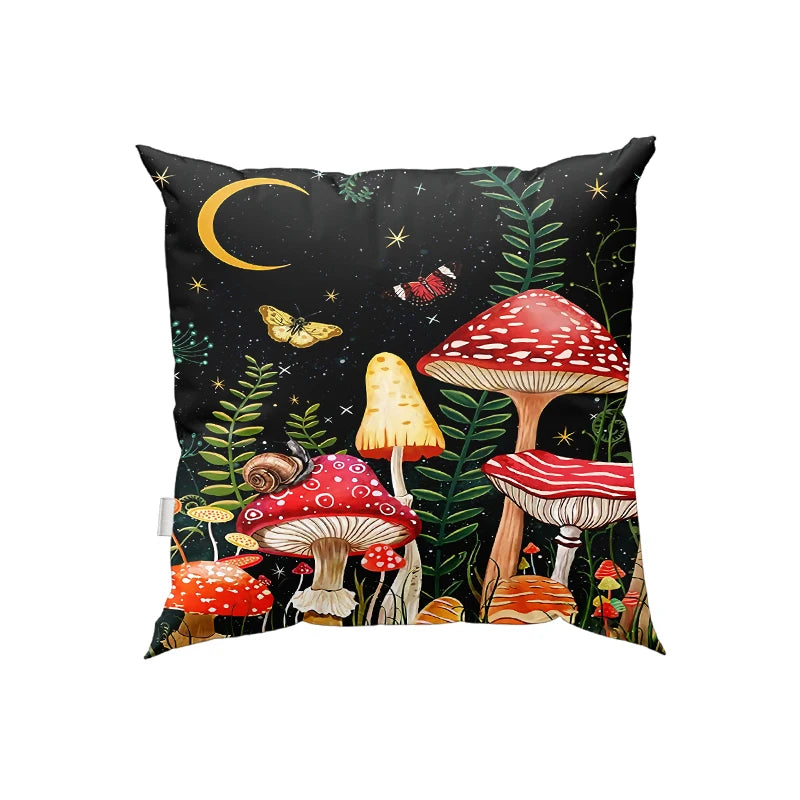 Night Sky Woodland Silky Throw Pillow Cover