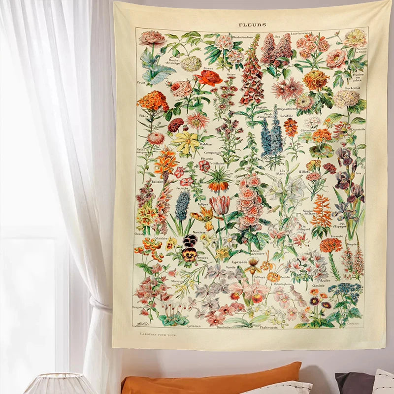 Mushroom & Botanical Tapestry Wall Hangings