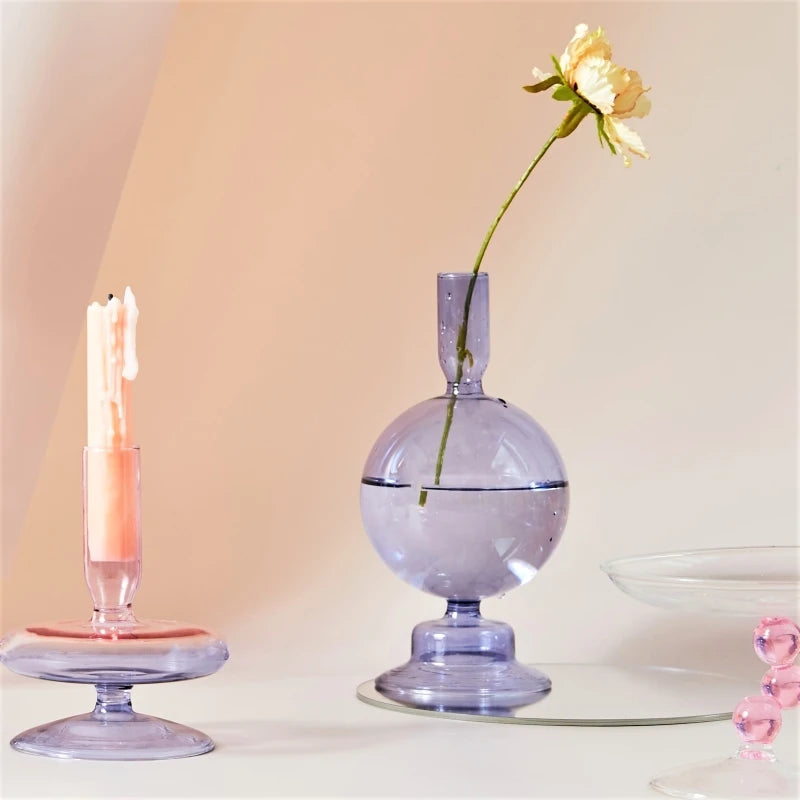 Enchanted Glass Candlestick Holders