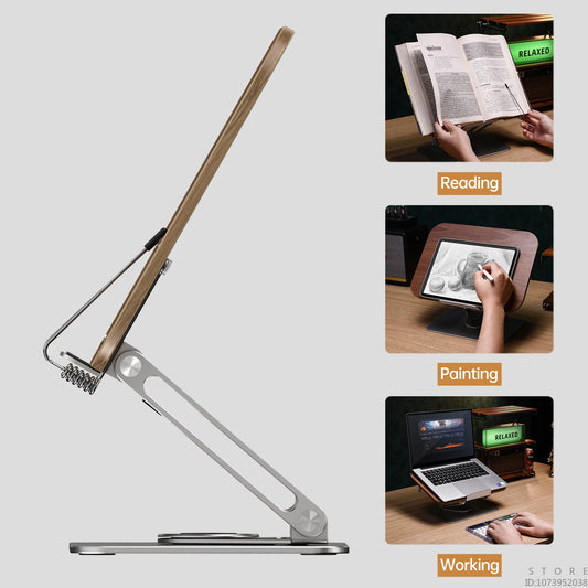 Desktop Book Stand with 360° Rotating Base