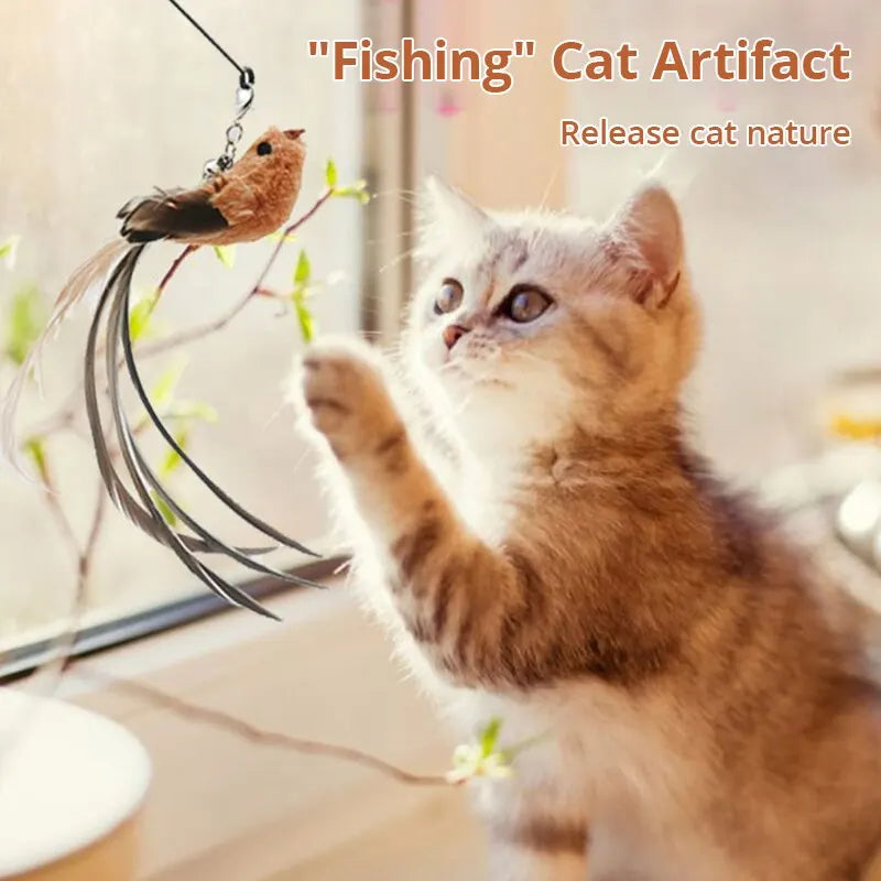 Feathered Cat Teaser with Suction Cup