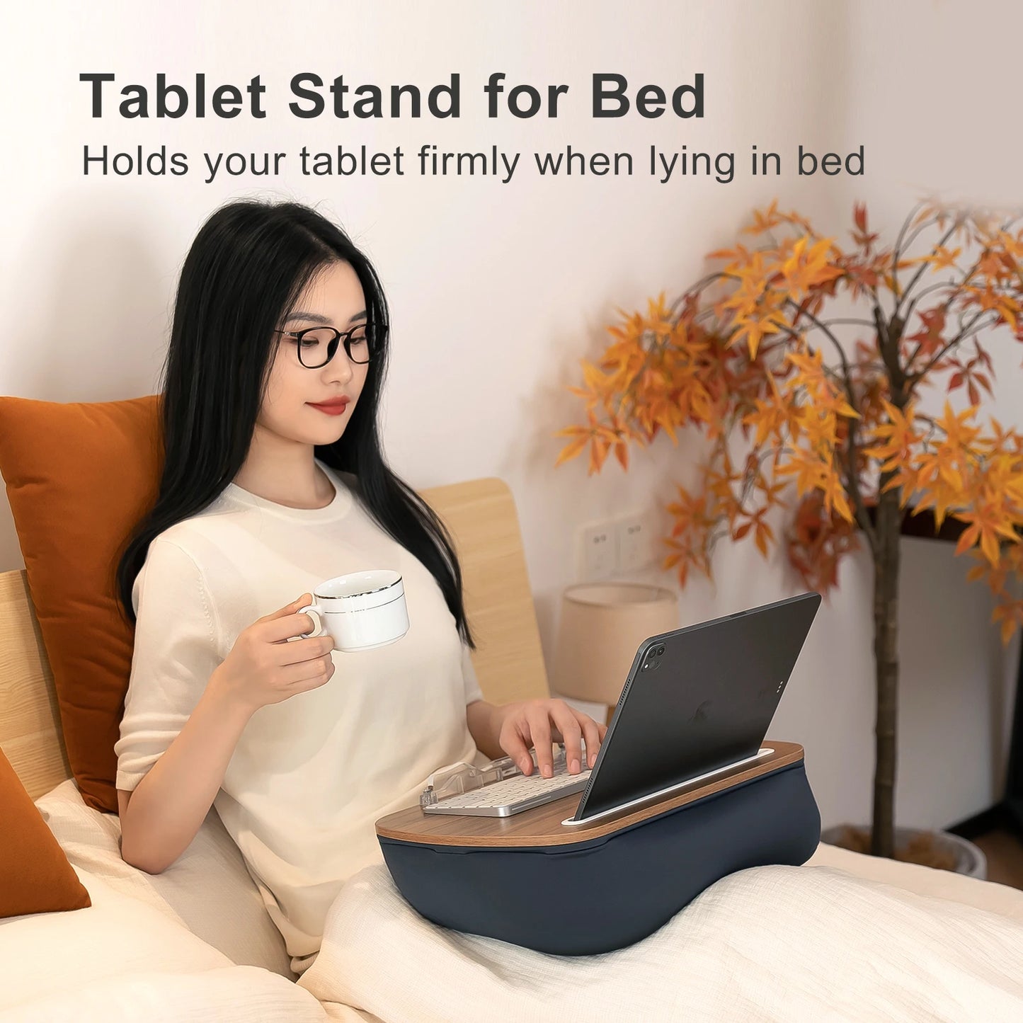 Adjustable Wooden Tablet and Laptop Pillow Stand