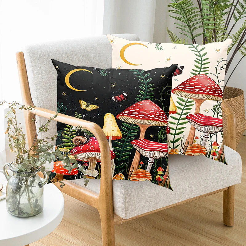 Night Sky Woodland Silky Throw Pillow Cover