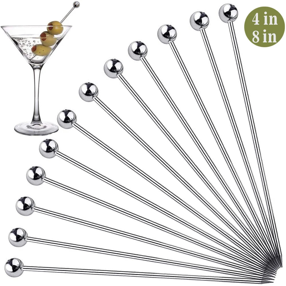 12Pcs Stainless Steel Elegant & Reusable Garnish Sticks