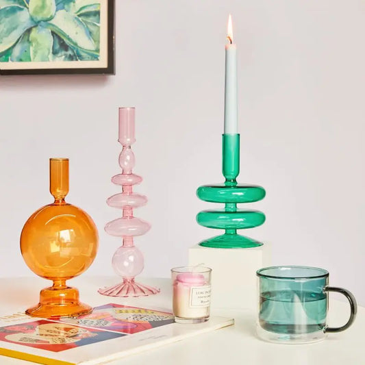 Enchanted Glass Candlestick Holders