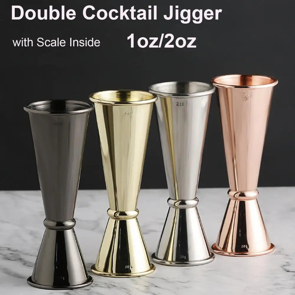 Stainless Steel Double Cocktail Jigger – Dual Design with Internal Measurement Scale