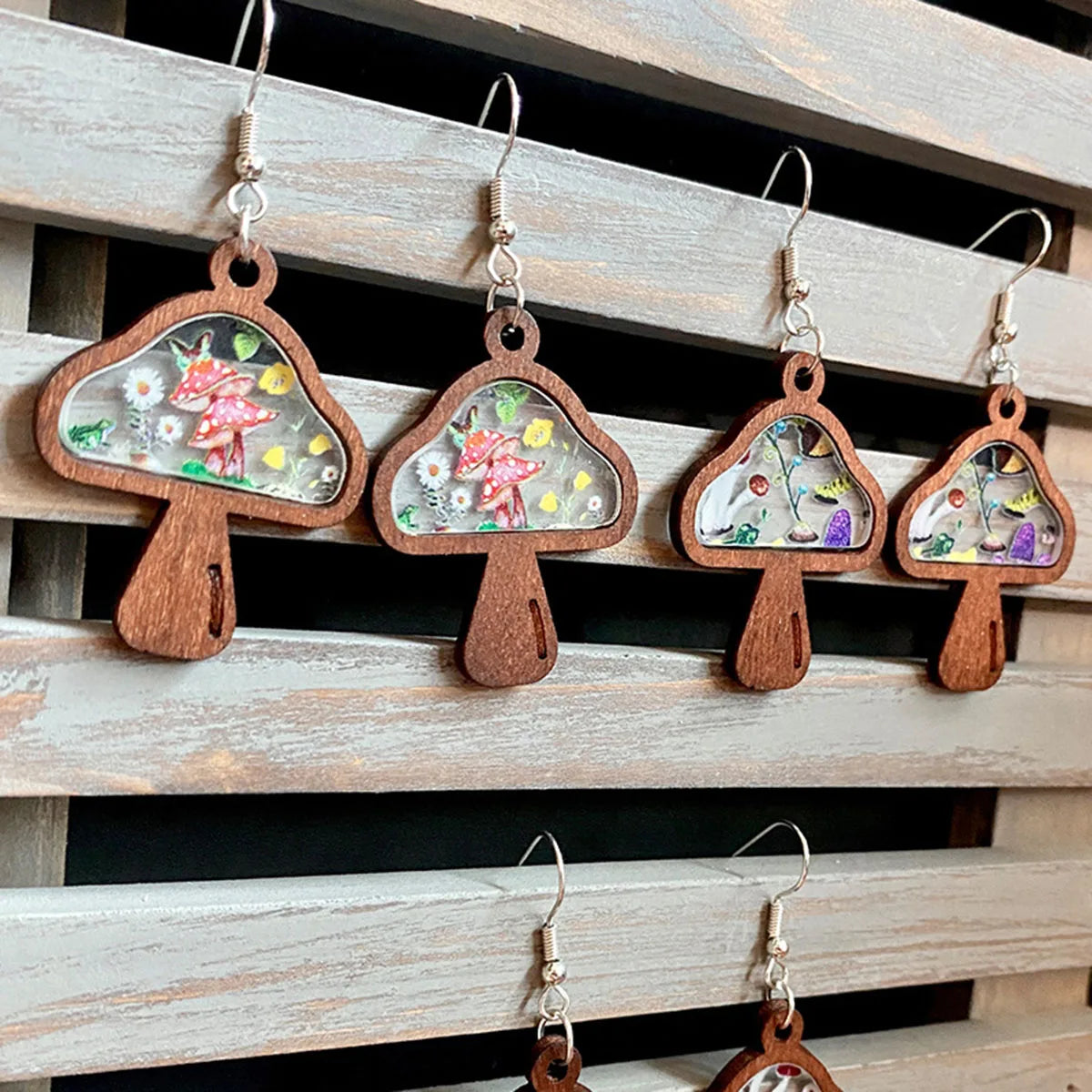 Sweet Wooden 🍄 Mushroom 🍄 Earrings