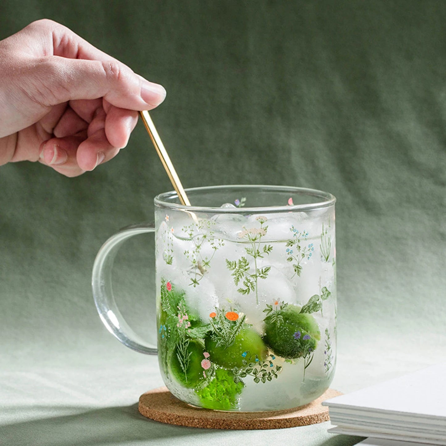 Floral Glass Mugs