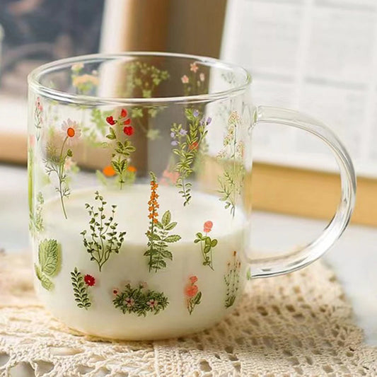 Floral Glass Mugs