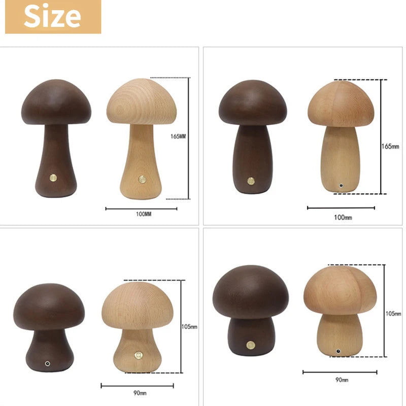 Wooden Mushroom Night Lights