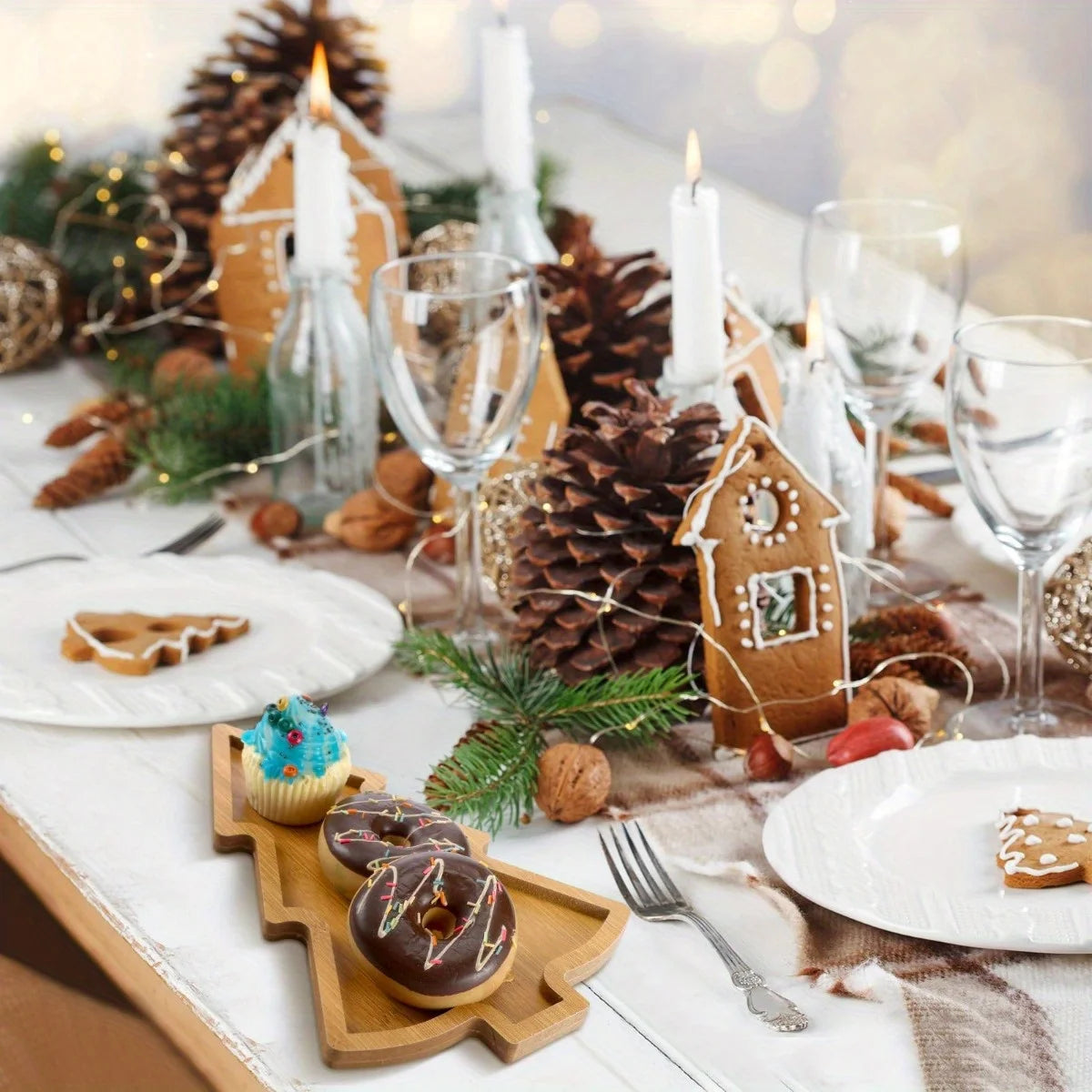 Christmas Tree Shaped Bamboo Tray