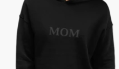 Monochromatic "MOM" Crop Hoodie