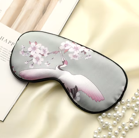 Beautiful Dancing Crane Silky Sleep Mask