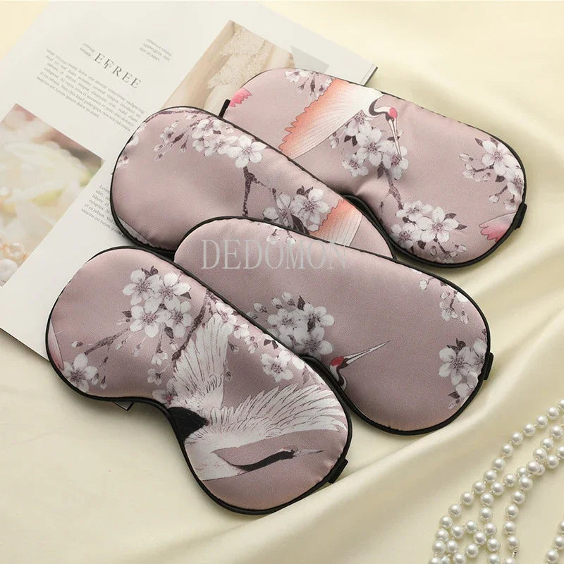 Beautiful Dancing Crane Silky Sleep Mask