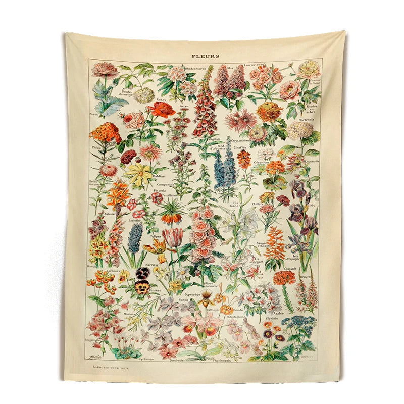 Mushroom & Botanical Tapestry Wall Hangings